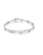 Reef Knot and Round Design Pave set Diamond Bracelet in 9ct White Gold
